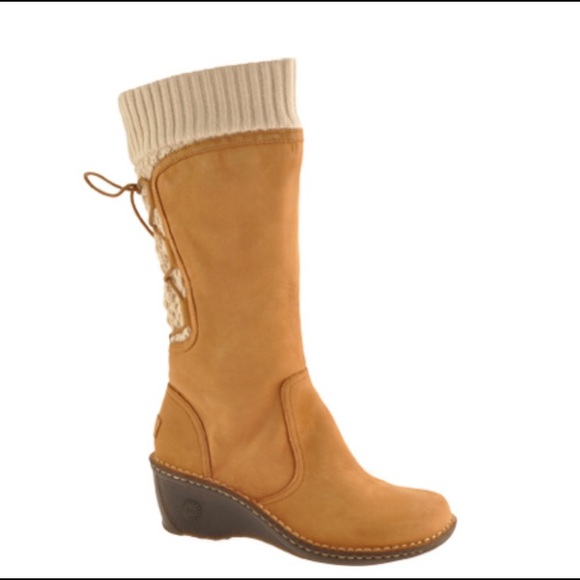 UGG Shoes - SOLD-UGG Sylair Chestnut Leather wedge Boots